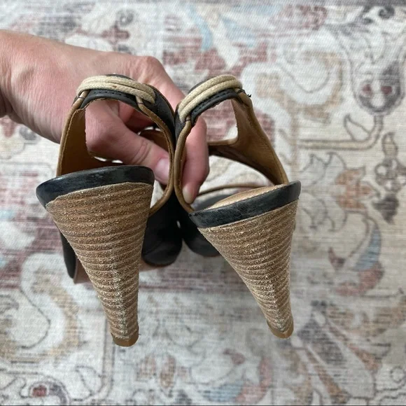 J Shoes Leather Gray Open Toe Lace Women’s Heels Size 9. N - Picture 8 of 8